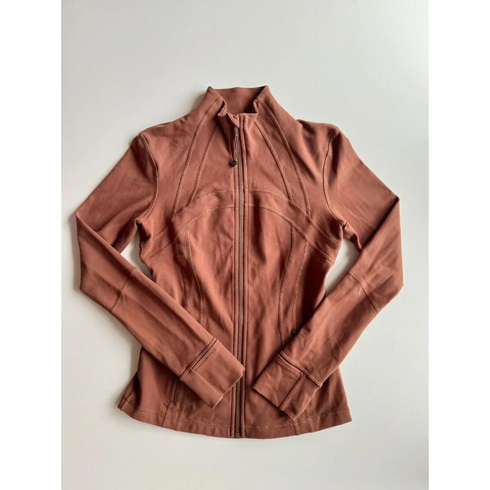 LULULEMON Define Roasted Brown Luon Slim Fit Full Zip Jacket, Size 6 - Picture 5 of 14